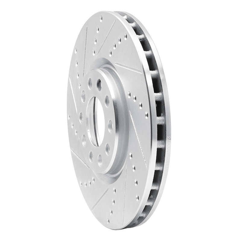 Chrysler 200 Brake Rotor (1) - Front Left - R1 Concepts - Drilled & Slotted - Silver - `13-`23